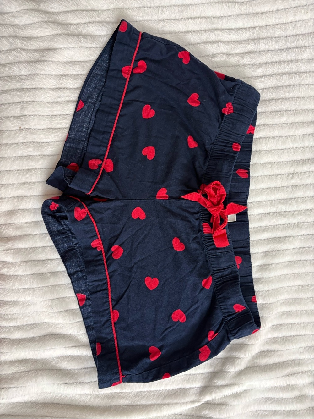 Calvin Klein Jeans Navy Sleep Shorts with Red Heart Print